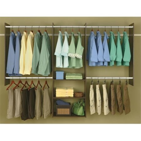 EASY TRACK CLOSET Easy Track Closet RB1460-T 4 ft. To 8 ft. Truffle Easy Track Deluxe Starter Closet RB1460-T